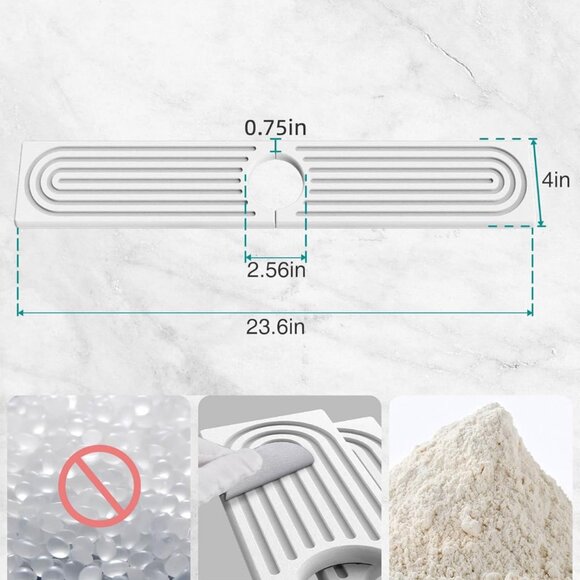 Stone Faucet Mat for Kitchen Sink, Diatomite Sink Protectors - Prevent Moisture - Picture 2 of 8
